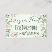 花と葉シンプルの小さな名刺 名刺 (裏面)