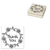 花と葉リースありがとう ラバースタンプ (押印)