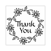 花と葉リースありがとう ラバースタンプ (インプリント)