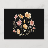 花と葉水色 ポストカード (正面)