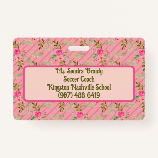 花と葉花のバッパーソナライズされたジ バッジ (裏面)