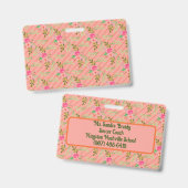 花と葉花のバッパーソナライズされたジ バッジ (正面＆裏面)