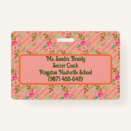 花と葉花のバッパーソナライズされたジ バッジ