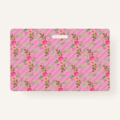 花と葉花のバッパーソナライズされたジ バッジ (正面)