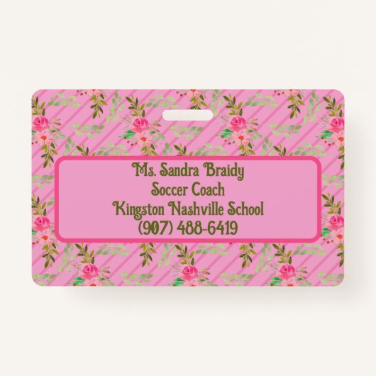 花と葉花のバッパーソナライズされたジ バッジ (裏面)