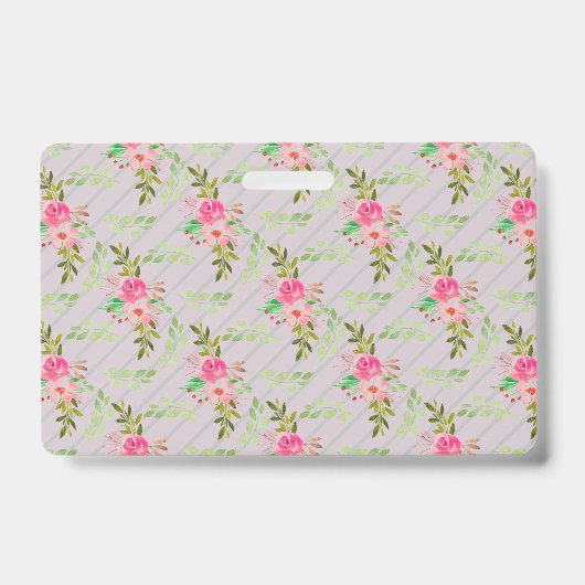 花と葉花のバッパーソナライズされたジ バッジ (正面)