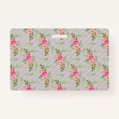 花と葉花のバッパーソナライズされたジ バッジ (正面)