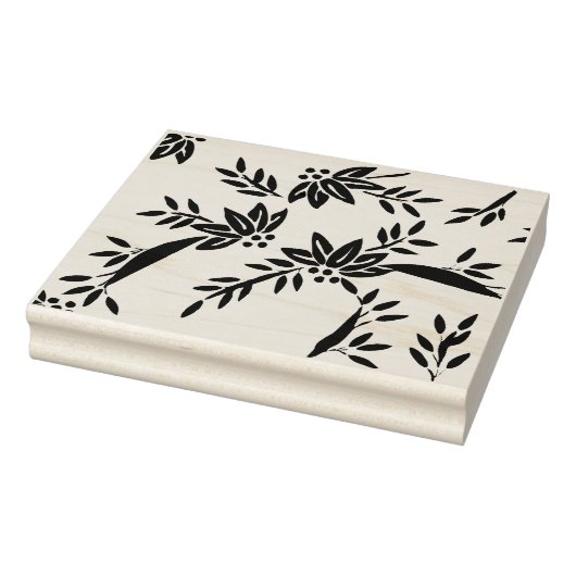 花と葉花柄の切手 ラバースタンプ (スタンプ)