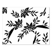 花と葉花柄の切手 ラバースタンプ (インプリント)