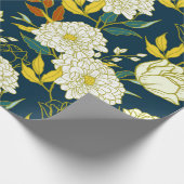 花と葉花柄 ラッピングペーパー (角)