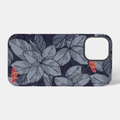 花と葉花模様,熱帯,バストル iPhoneケース (裏面横)