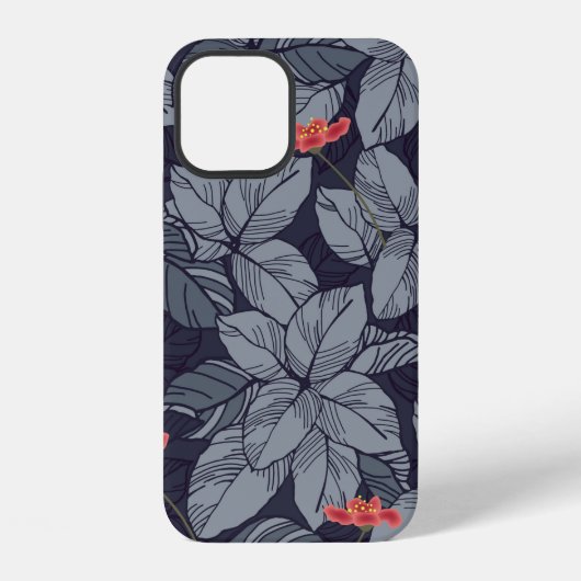 花と葉花模様,熱帯,バストル iPhoneケース (裏面)