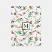 花と葉花 フリースブランケット (正面)