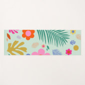 花と葉01緑フローラ ヨガマット (正面(横))