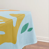 花と葉03青とピンク テーブルクロス (インサイチュ)