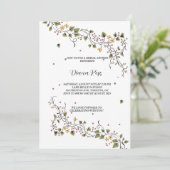 花と蔦のミニマルな緑 招待状 (スタンド正面)