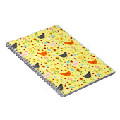 花と虫が咲く庭の鶏 ノートブック (右側)