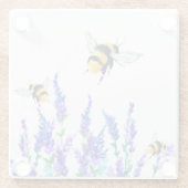 花と蜂のガラスのコースター – 春 ガラスコースター (裏面)