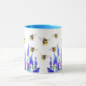 花と蜂のコーヒーマ飛んでいるグ マグカップ (中央)