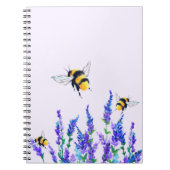 花と蜂のノート飛んでいる春Joy ノートブック (正面)