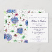 花と蜂のフラルガーデンウェディング招待状 招待状 (正面/裏面)