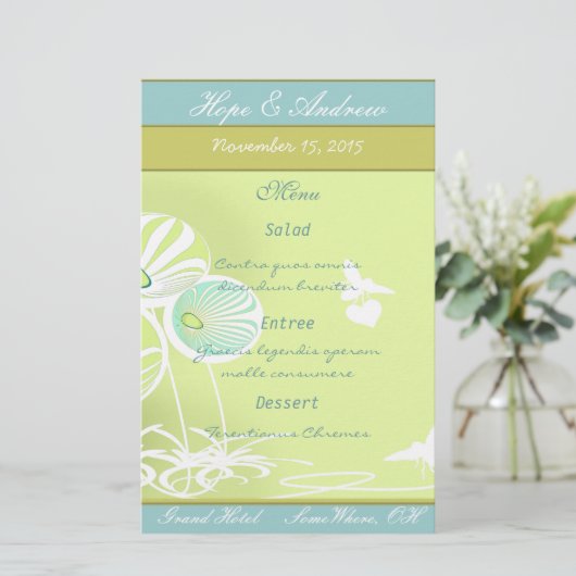 花と蜂のメニュー (スタンド正面)