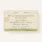 花と蜂の付いたマスター庭師IDバッジ バッジ (裏面)