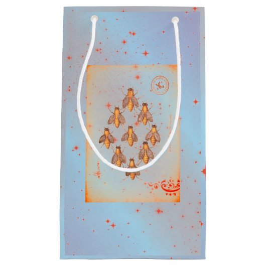 花と蜂の抱き枕 スモールペーパーバッグ (正面)