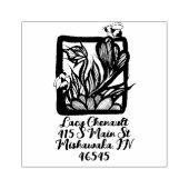 花と蜂の授粉園 ラバースタンプ (インプリント)