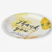 花と蜂の母と蜂蜜の赤ちゃんシャワー ペーパープレート (アングル)