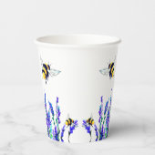 花と蜂の紙カップ 紙コップ (裏面)