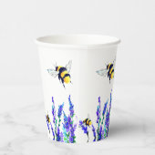 花と蜂の紙カップ 紙コップ (右)