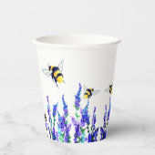 花と蜂の紙カップ 紙コップ (正面)