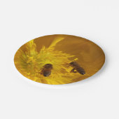 花と蜂の紙プレート ペーパープレート (アングル)