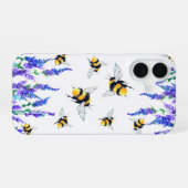 花と蜂の飛んでいる春 iPhone 16ケース (裏面横)
