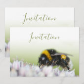 花と蜂の魅力的な招待状 招待状 (正面/裏面)