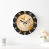 花と蜂 ラージ壁時計 (ホーム)