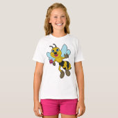 花と蜂 Tシャツ (正面フル)