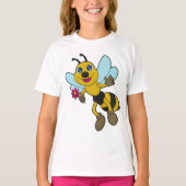 花と蜂 Tシャツ (正面)