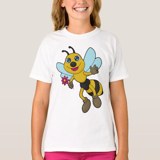 花と蜂 Tシャツ (正面)