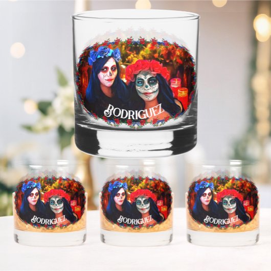 花と蝋燭の付いたバラルタカトリナス1718 ウイスキーグラス