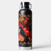 花と蝋燭の付いたバラルタカトリナス1718 ウォーターボトル (背面)