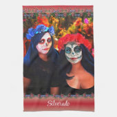 花と蝋燭の付いたバラルタカトリナス1718 キッチンタオル (縦)