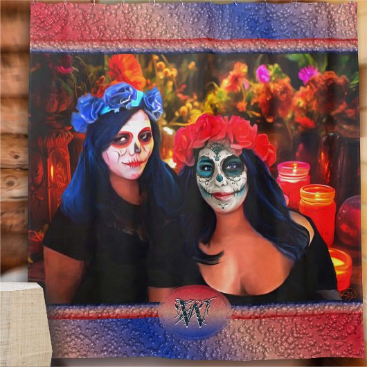 花と蝋燭の付いたバラルタカトリナス1718 シャワーカーテン