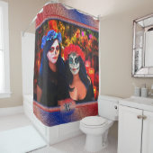 花と蝋燭の付いたバラルタカトリナス1718 シャワーカーテン (インサイチュ)