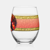 花と蝋燭の付いたバラルタカトリナス1718 ステムなしワイングラス (左)