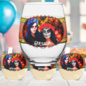 花と蝋燭の付いたバラルタカトリナス1718 ステムなしワイングラス