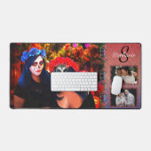 花と蝋燭の付いたバラルタカトリナス1718 デスクマット (キーボード&マウス)