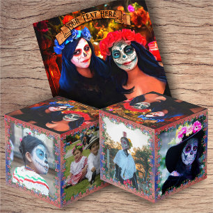 花と蝋燭の付いたバラルタカトリナス1718 フォトキューブ