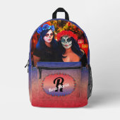 花と蝋燭の付いたバラルタカトリナス1718 プリントバックパック (正面)